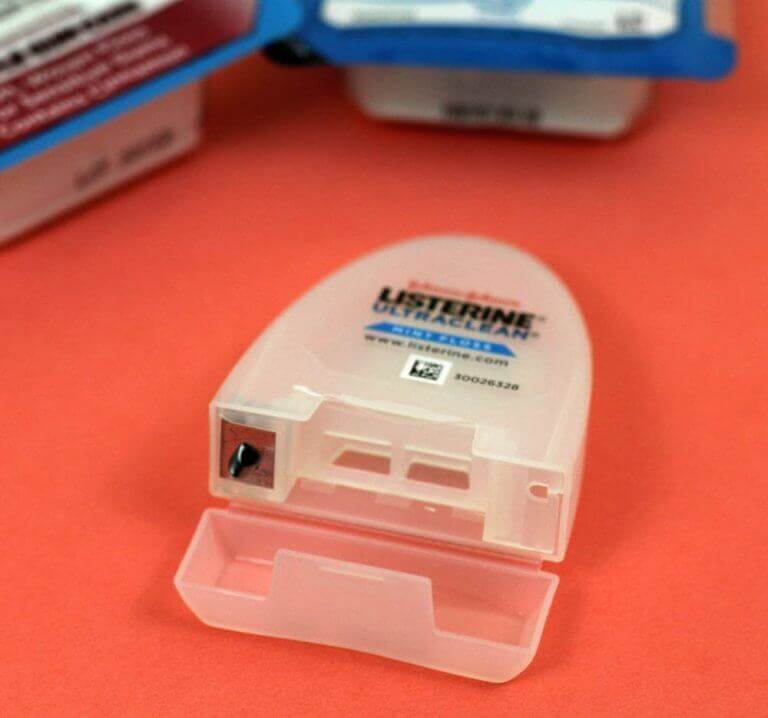 Recycling Dental Floss Containers + printable Lego storage labels