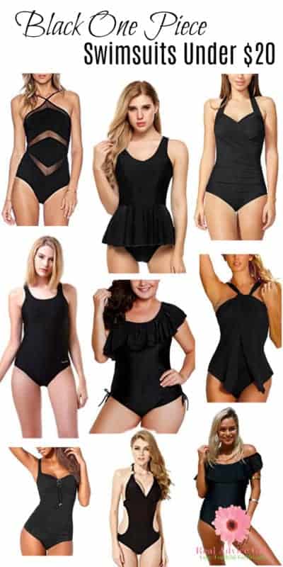 Get ready to swim with these figure flattering black one piece swimsuits under $20 from Amazon