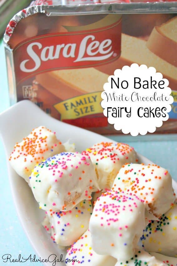 A no bake white chocolate fairy cakes recipe that's perfect for fairy party.