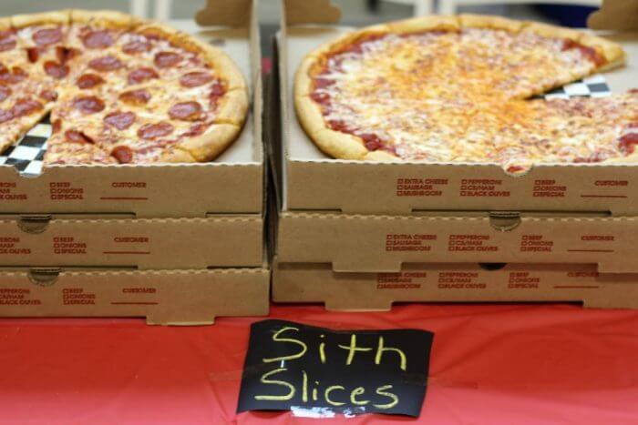 Serve pizza at a Star Wars Party and call them Sith Slices