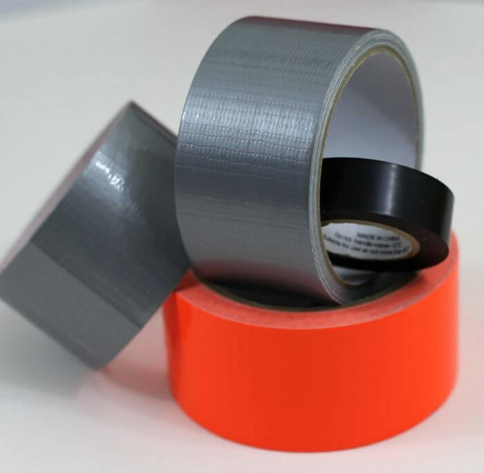 Silver orange and black duct tape