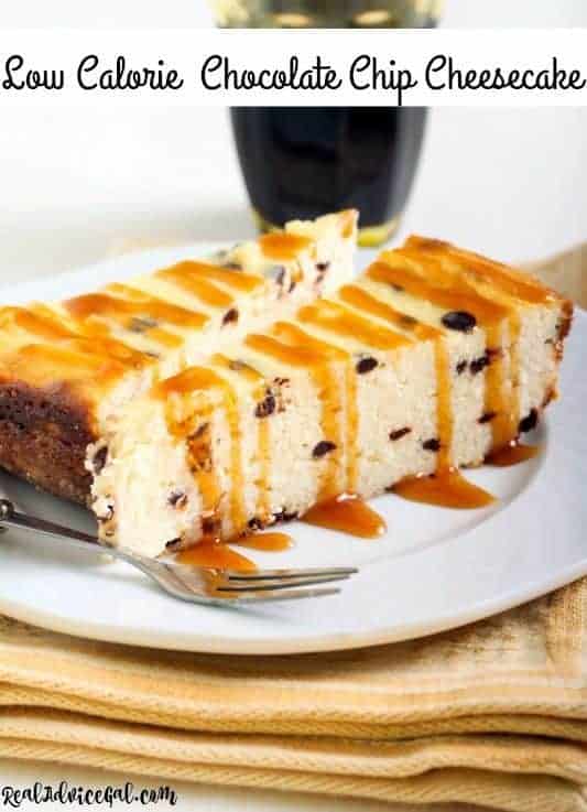 This Low Calorie Chocolate Chip Cheesecake is the perfect sweet treat for everyone watching their weight.