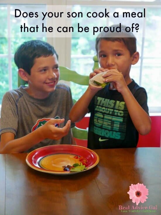 Does your son cook a meal that he can be proud of?