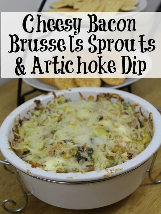 Cheesy Bacon Brussels Sprouts and artichoke dip recipe, 