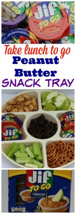 Jif To Go is a great way to serve up a fun portable healthy meal by making a peanut butter snack tray