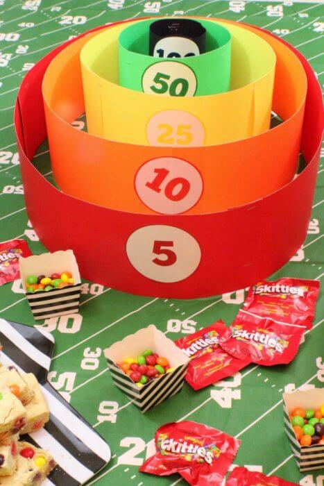 A Skittles Tossing game is a great way to add some fun to your football watching party