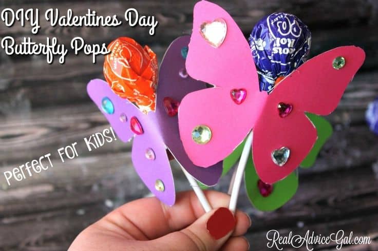 DIY Valentines Day Butterfly Pops