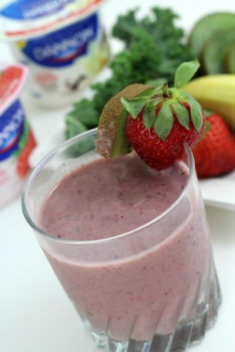 Kids can get in on the fun and make their own rooty tooty fruit smoothies