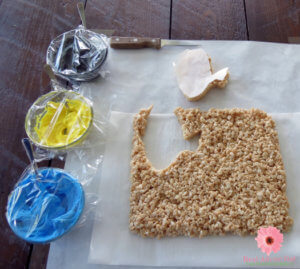 Finding Dory Rice Krispy Treat on a Stick In Process 8