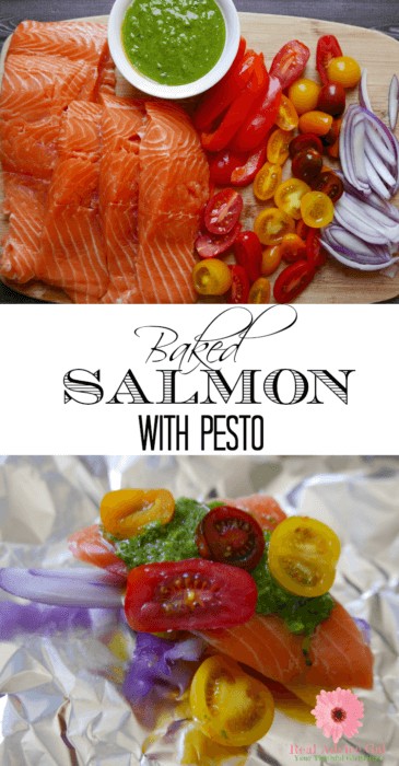 Oven Baked Salmon in Foil with Pesto Recipe