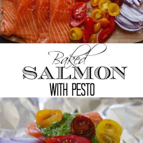 Oven Baked Salmon in Foil with Pesto Recipe