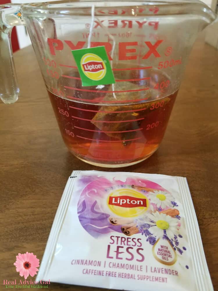 Brewing Lipton stress less tea for tea brack recipe