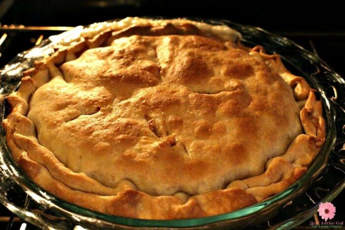 Super easy chicken pot pie recipe with filling that you can make in the pressure cooker and then just bake it in the oven.
