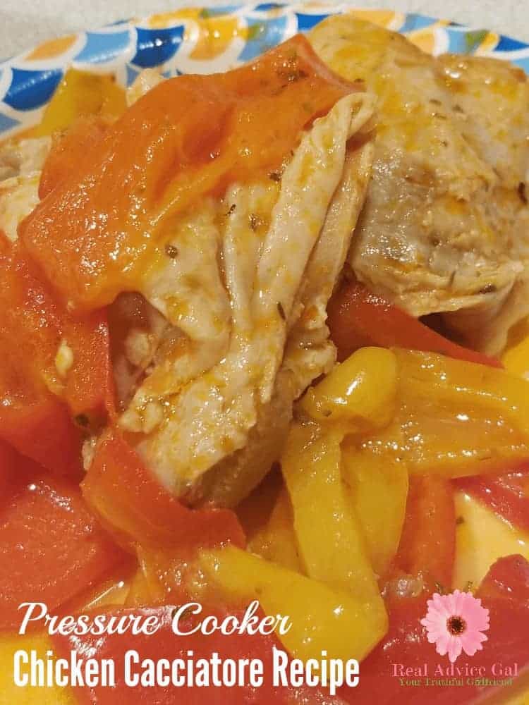 You have to try this easy instant pot pressure cooker chicken cacciatore recipe! It's easy to make and so tasty. A healthy dinner recipe for the whole family.