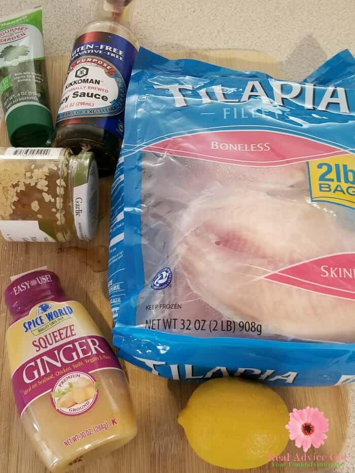 Ingredients for healthy pressure cooker tilapia recipe