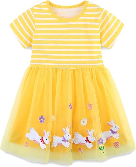 rabbits yellow dress