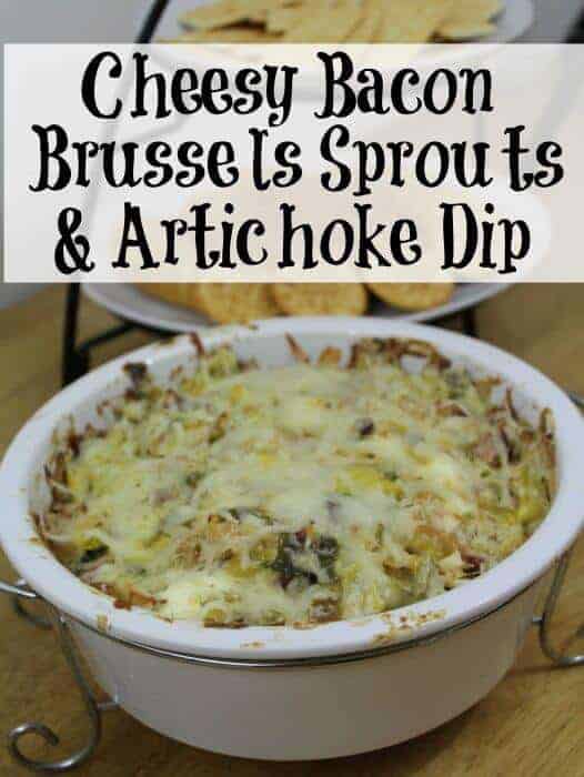 Cheesy Bacon Brussels Sprouts and artichoke dip recipe