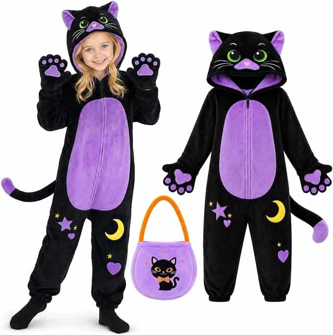Fun, Spooky and Magical Halloween Costumes 42 Kids Black Cat Animal Onesie
