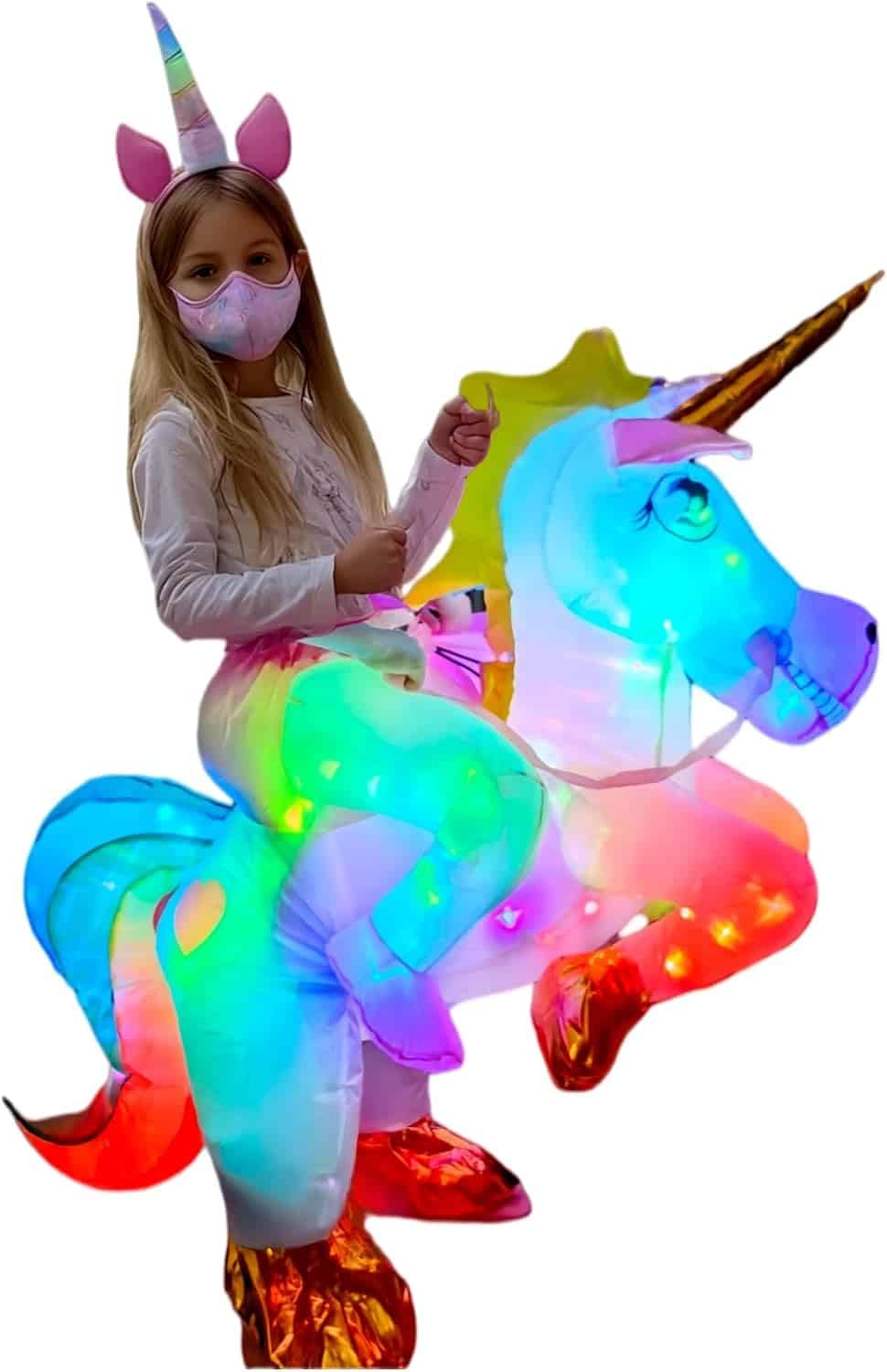 Fun, Spooky and Magical Halloween Costumes 38 Kids Inflatable Unicorn Ride-On Costume