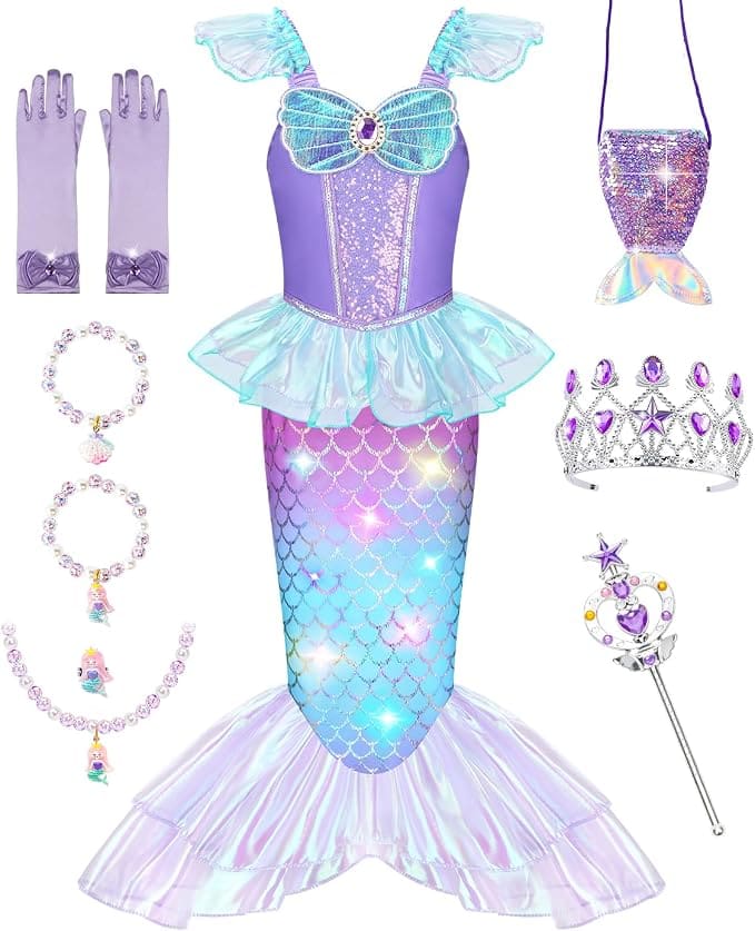Fun, Spooky and Magical Halloween Costumes 46 Light Up Mermaid Costume for Girls