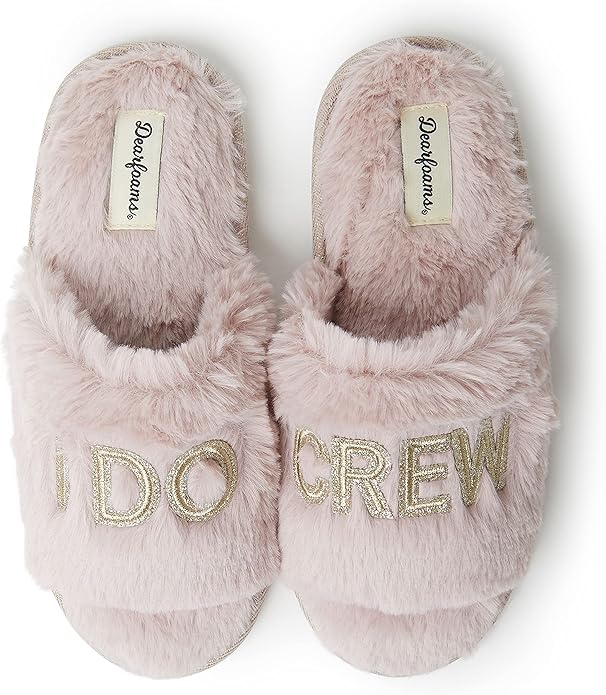 Dearfoams Women's Giftable I Do & I Do Crew Slippers