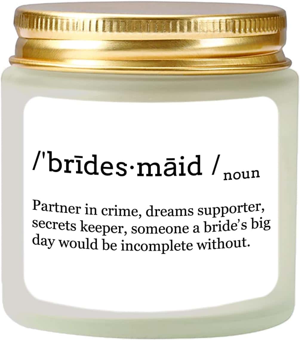 Bridesmaid scented candle