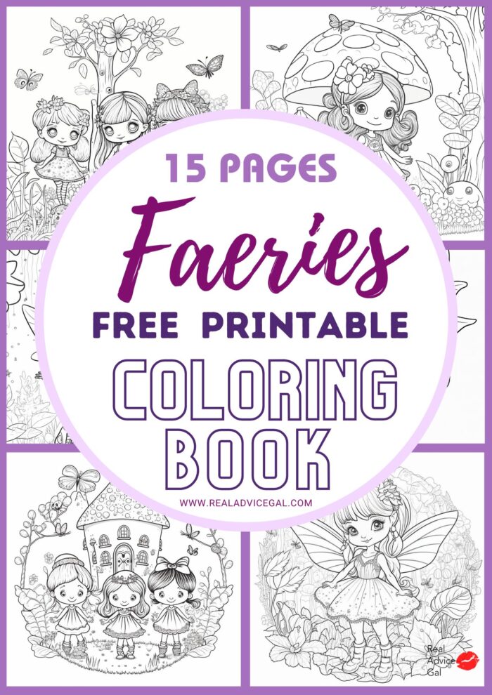 Free printable fairy coloring book