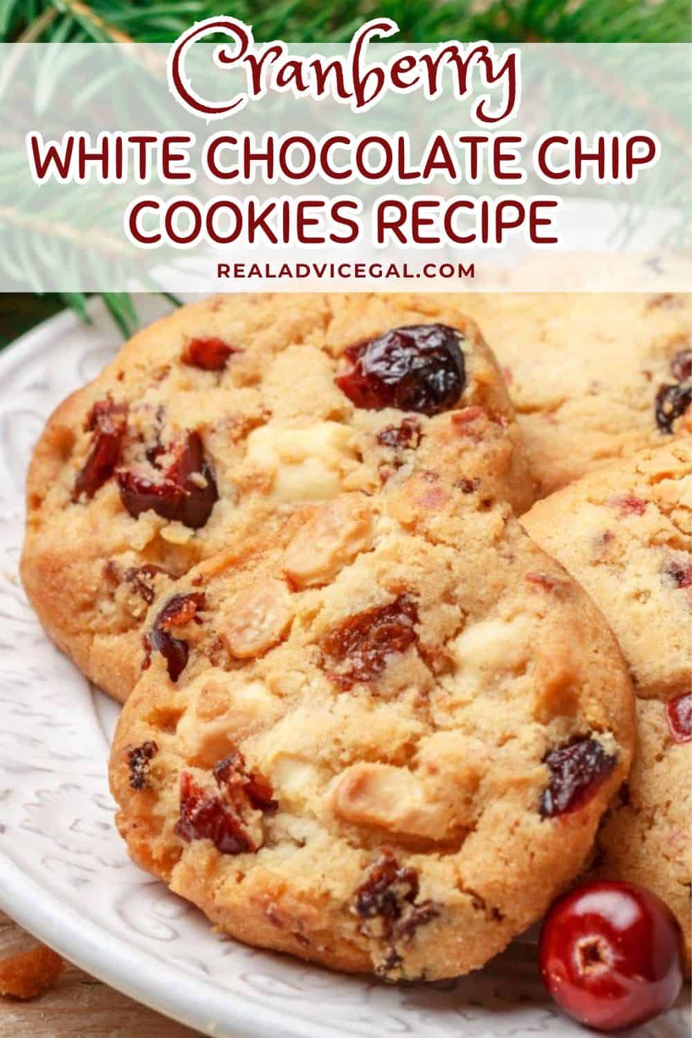 Cranberry  White Chocolate Chip Cookies Recipe