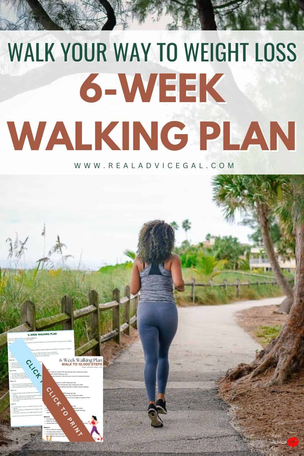 Walk your way to weight loss. Get our free printable 6-week walking plans