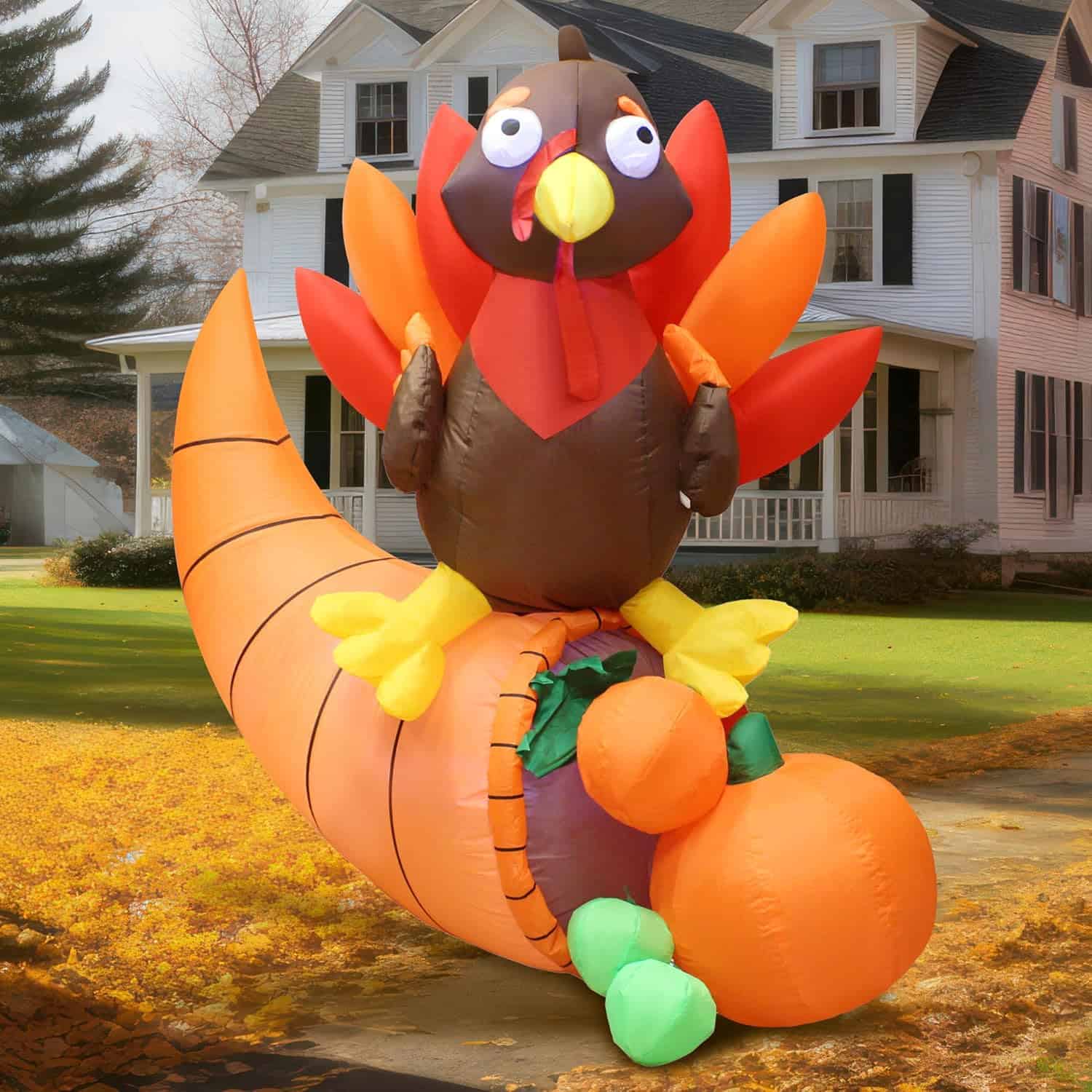 Thanksgiving Inflatable Turkey on Cornucopia