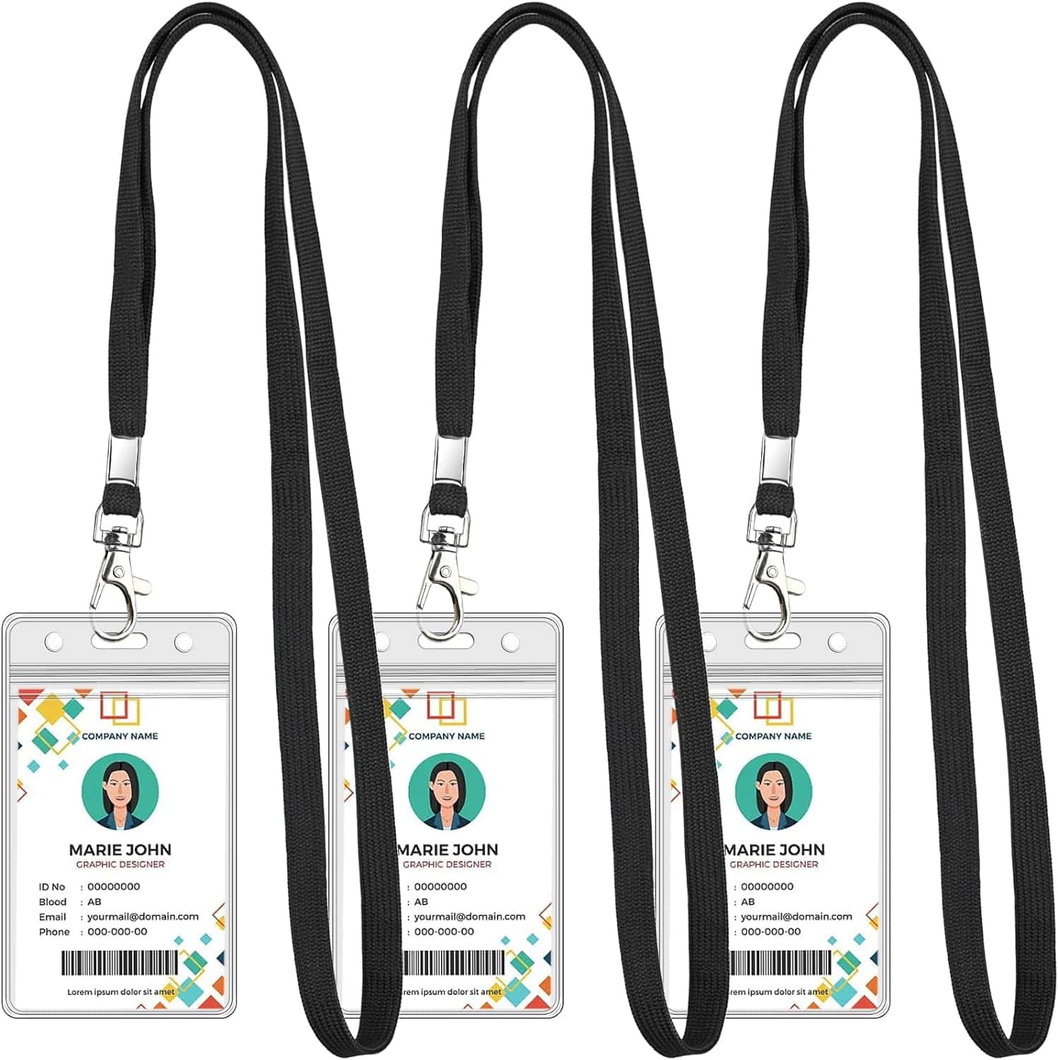 Clear ID Badge Holder with Lanyard