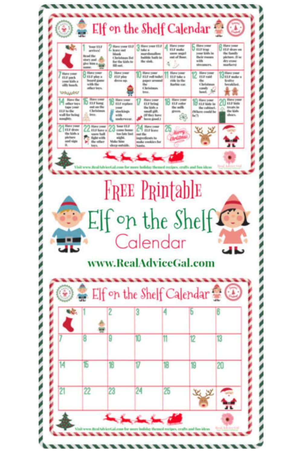 Funny Elf on the Shelf Calendar of ideas