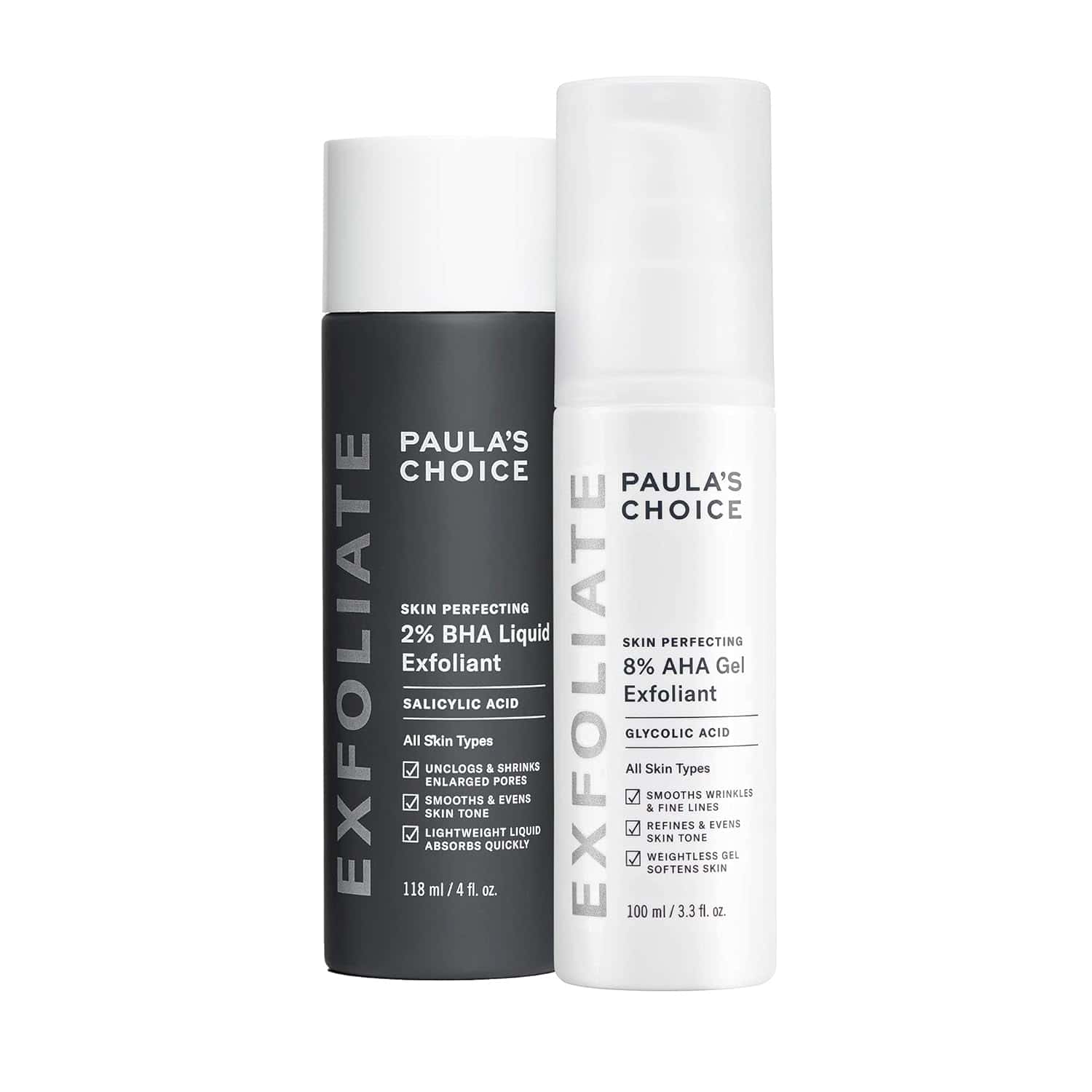 Paula's Choice SKIN PERFECTING 8% AHA Gel Exfoliant & 2% BHA Liquid Duo