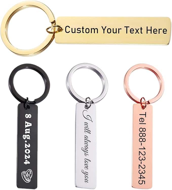 Customized Double Sided Keychain - Personalized Engraved Text