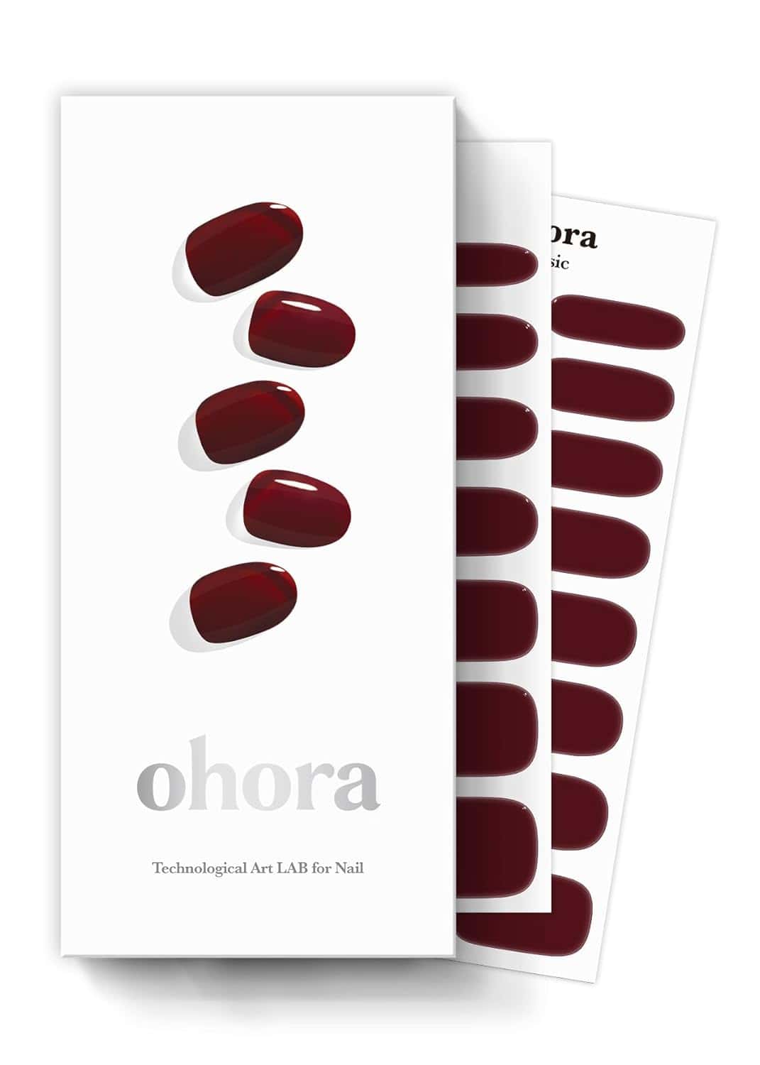  ohora Semi Cured Gel Nail Strips (N Classic Burgundy)
