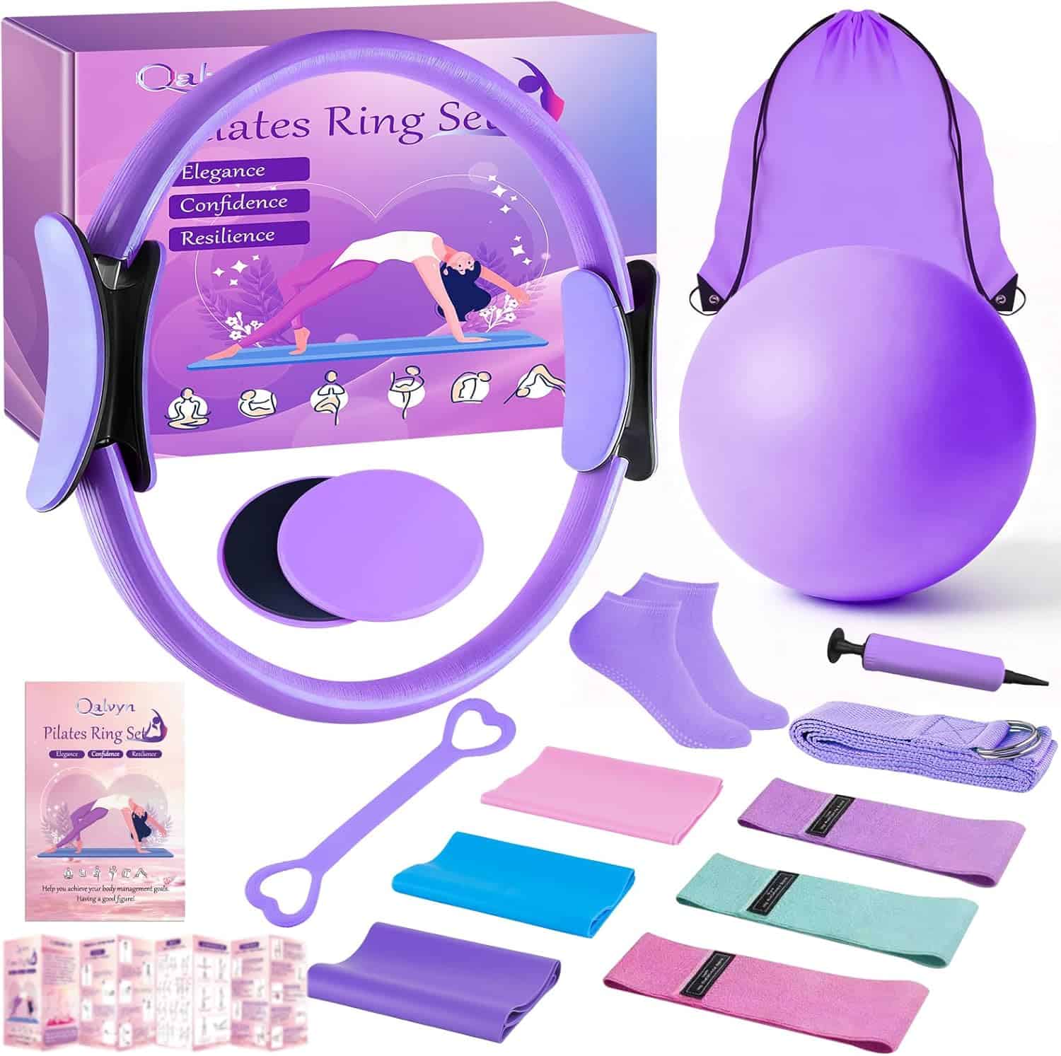 Home Pilates Kit With 15" Pilates Ring