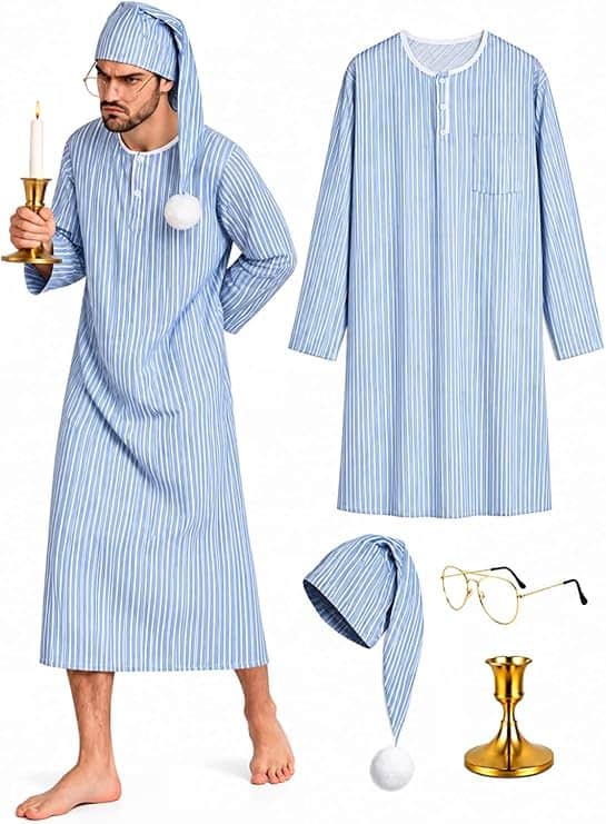 Mens Nightgown Pajama Costume Set